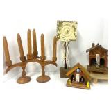 Vintage Wood Decor Wood Candles and Candlesticks, Weather Readers