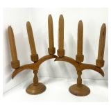 Vintage Wood Decor Wood Candles and Candlesticks, Weather Readers