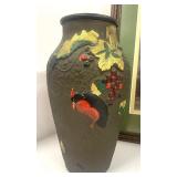 Antique Reverse Painted Vase, Birds of America Audobon Plate and Art Print