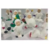 Huge lot of Ceramic Handmade Snowbabies