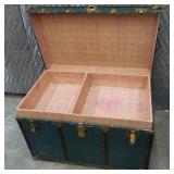 ~VINTAGE~ WOODEN TRUNK WITH METAL EDGING