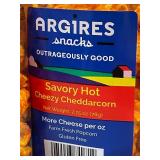 Box of 15 Packaged Argires Savory Hot Cheddar Popcorn