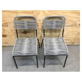 Lot of 2 - Grey And Black Corded Chairs