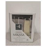 NEW MIKASA PARKER STEMLESS FLUTE GLASSES SET OF 4