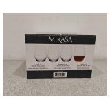 NEW MIKASA PARKER STEMLESS WINE GLASSES