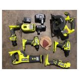 RYOBI ONE+ 18V Cordless 6-Tool Combo Kit with 1.5 Ah Battery, 4.0 Ah Battery, and Charger Customer Returns See Pictures