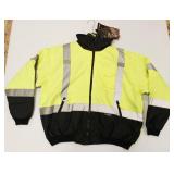 Majestic 2 In 1 Bomber Jacket Yellow, Class 3 Hi Visibility Black Bottom Size 2 X, ANSI Certified, New.