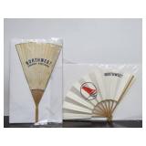 2 Early NORTHWEST Orient Airlines Advertising Hand Fans