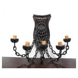 Large Vintage Gothic Style Iron Chain Wall Candle Sconce