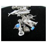 Wonderful Vintage Sterling Silver Charm Bracelet FULL of Sterling Silver Charms