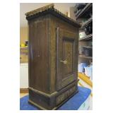 Antique 19th Century Painted Folk Art Small Kitchen Cabinet w/Key