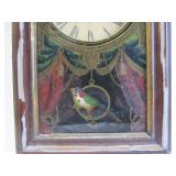 Antique Reverse Painted Glass Kitchen Clock