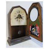 Antique Reverse Painted Glass Kitchen Clock