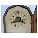 Antique Reverse Painted Glass Kitchen Clock