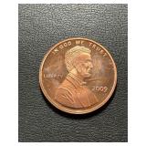 1 Ounce .999 Fine Copper 2009 Lincoln Round