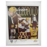 Jordan Leopold HOBEY BAKER / NATIONAL CHAMPION MINNESOTA GOPHER SIGNED & NUMBERED AP 44 of 50 ART POSTER - SIGN OF LEO By Tim Cortes - RARE!!!!! - FANTASTIC ORIGINAL PIECE!!!!! - APPROX 20" By 24" - S