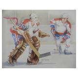 ORIGANAL 1982 SCAFA-TORNABENE ART PUBL. CO. INC. Jeff Rodriguez HOCKEY ART - RARE PIECE! - FANTASTIC ORIGINAL PIECE!!!!! - APPROX 20" By 16" - SEE PICTURES!