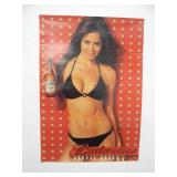 VINTAGE 2001 RARE Original! "BROOKE BURKE" BUDWEISER BEER ADVERTISING POSTER - GREAT PIECE! - APPROX 19" By 27" - SEE PICTURES!