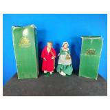 Dept 56 Christmas Carol Collection Dickens Doll Mrs. Bob Cratchit 18.5" and Dept 56 Christmas Carol 19" Scrooge Doll with Boxes