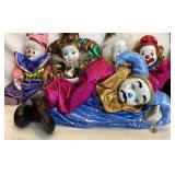 Vintage Lot of 9 Porcelain Clowns