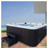 American Spas AMZ745L 6-Person 45-Jet Premium Acrylic Lounger Spa Standard Hot Tub with Ozonator and Bluetooth Sound System