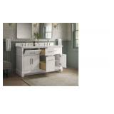 Open Box Like New Kohler Chulton 60" bathroom vanity cabinet with sinks and quartz top