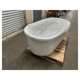 Anzzi Sofi Series in. x 34 in. Acrylic Combination 50 Gallon Capacity Freestanding Bathtub with Center Drain in White Retail $1899