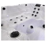 American Spas AMZ745L 6-Person 45-Jet Premium Acrylic Lounger Spa Standard Hot Tub with Ozonator and Bluetooth Sound System