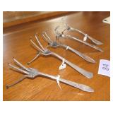 FIVE vintage silverware napkin holders