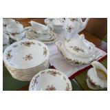 Gorgeous 96 piece Johann Haviland Moss Rose china set for 12