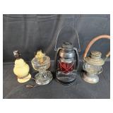 Collection of 4 Decorative Oil Lanterns - Vintage Designs