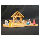 Collection of Vintage Figurines and Artwork - Including Nativity Scene and Angel