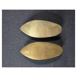 Pair of Vintage Mini 3" Brass Shoe Shaped Ashtrays - Decorative Collectibles