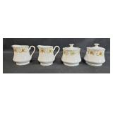 Set of 4 Vintage Cotillion Creamers and Sugar Bowls by International China