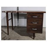 Mid-Century Modern Wooden Desk with 3 Drawers - 29" Height x 42" Width x 24" Depth