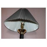 Set of 2 Vintage Black and Gold Lamps - Floor and Table