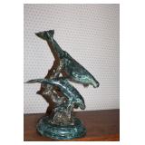 Bronze Sculpture of Three Whales - Unique Decorative Piece