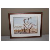 Framed Watercolor Landscape by M. Ambrosini - Signed Artwork