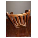 Vintage Wooden Rocking Chair with Woven Seat - Classic Design