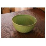 Set of 3 Vintage Green Glass Bowls - Decorative Kitchenware