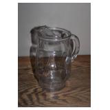 Set of 6 Clear Crystal-inspired Glasses with Decorative Stem & Glass Pitcher