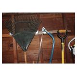 Assortment of Gardening and Yard Tools - Rake, Shovels, Hoe, and More