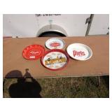 Lot of 4 Vintage Beer Trays - Schaefer and Piels