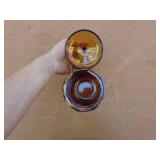 Iridescent Grapevine Motif Lidded Glass Jar