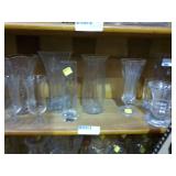 Group of Assorted Glassware - Vases and Stemware