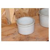 Set of 3 Vintage White Stoneware Crocks