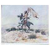 CHARLES MARION RUSSELL - Indian Signaling - Signed Print