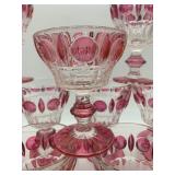 Vintage Rainbow ART GLASS Classique Cranberry Glasses with 2 WESTON LOUIE Glasses