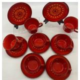 Vintage METLOX - Poppy Trail - Cups and Saucers