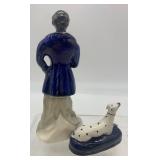 Vintage STAFFORDSHIRE Standing Richard Cobden with FITZ & FLOYD Dalmation Dog